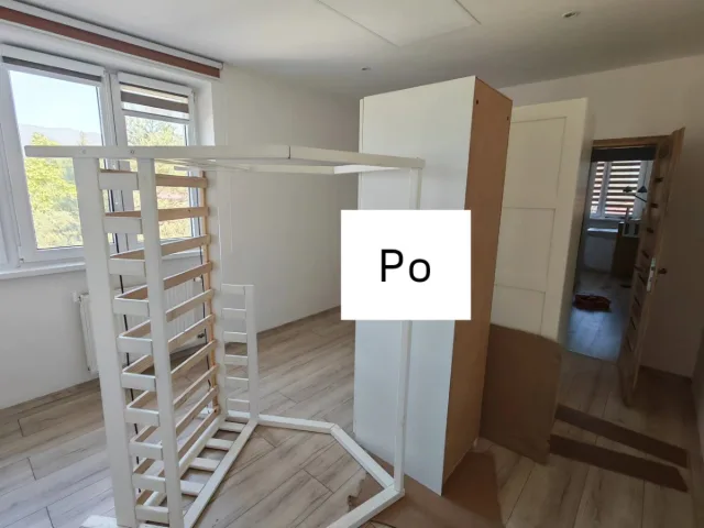 Nová farba na stenách a nová podlaha Pred a Po – fotka 3